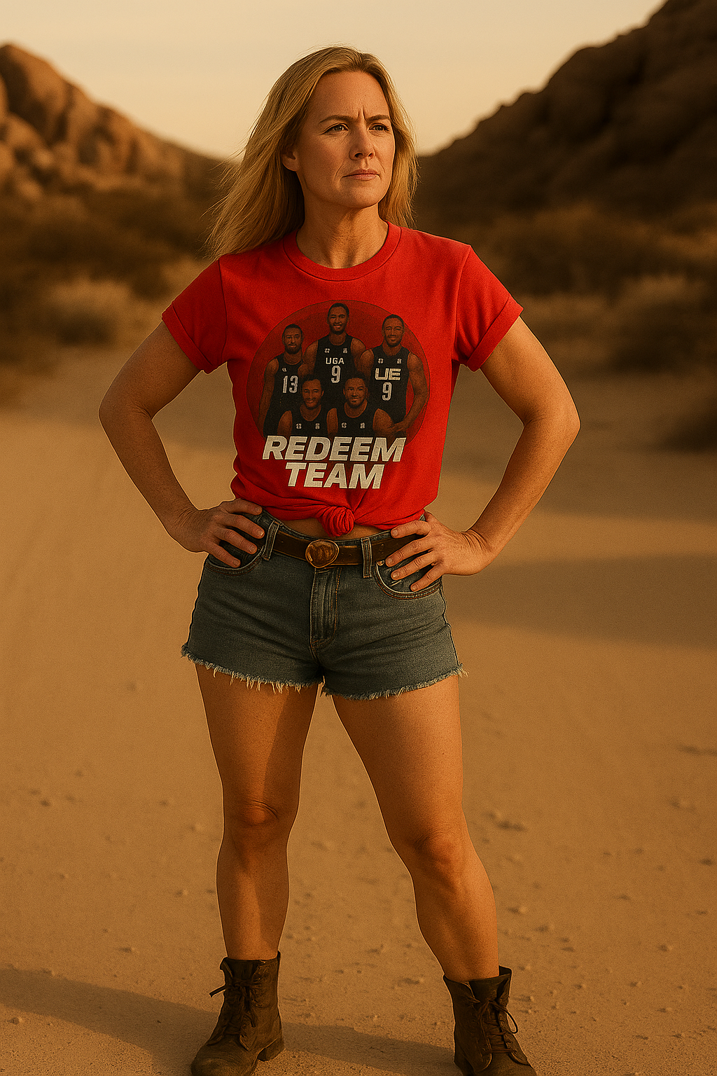 Vintage "Redeem Team" Graphic T-Shirt – Desert Sunset Edition