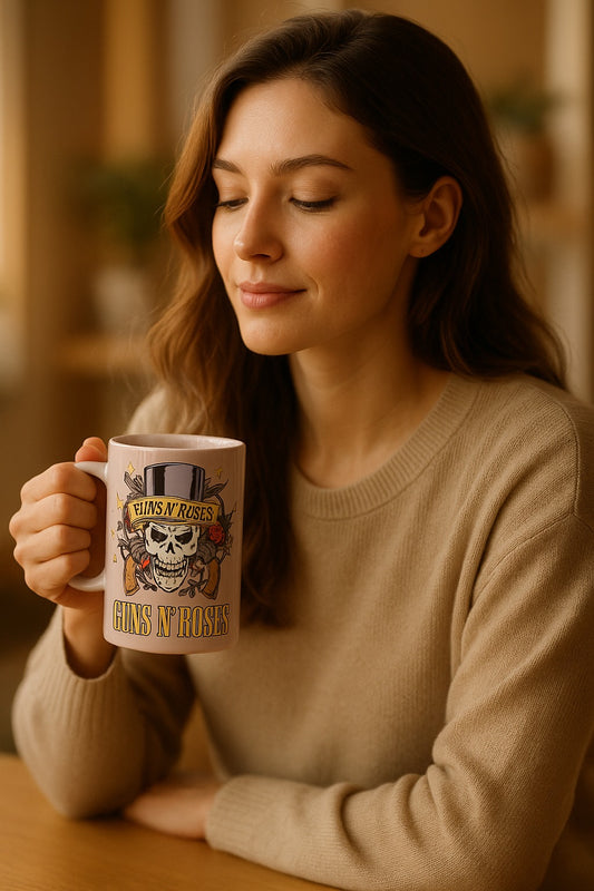 Guns N’ Roses Skull Logo Ceramic Coffee Mug – Rock Band Merchandise
