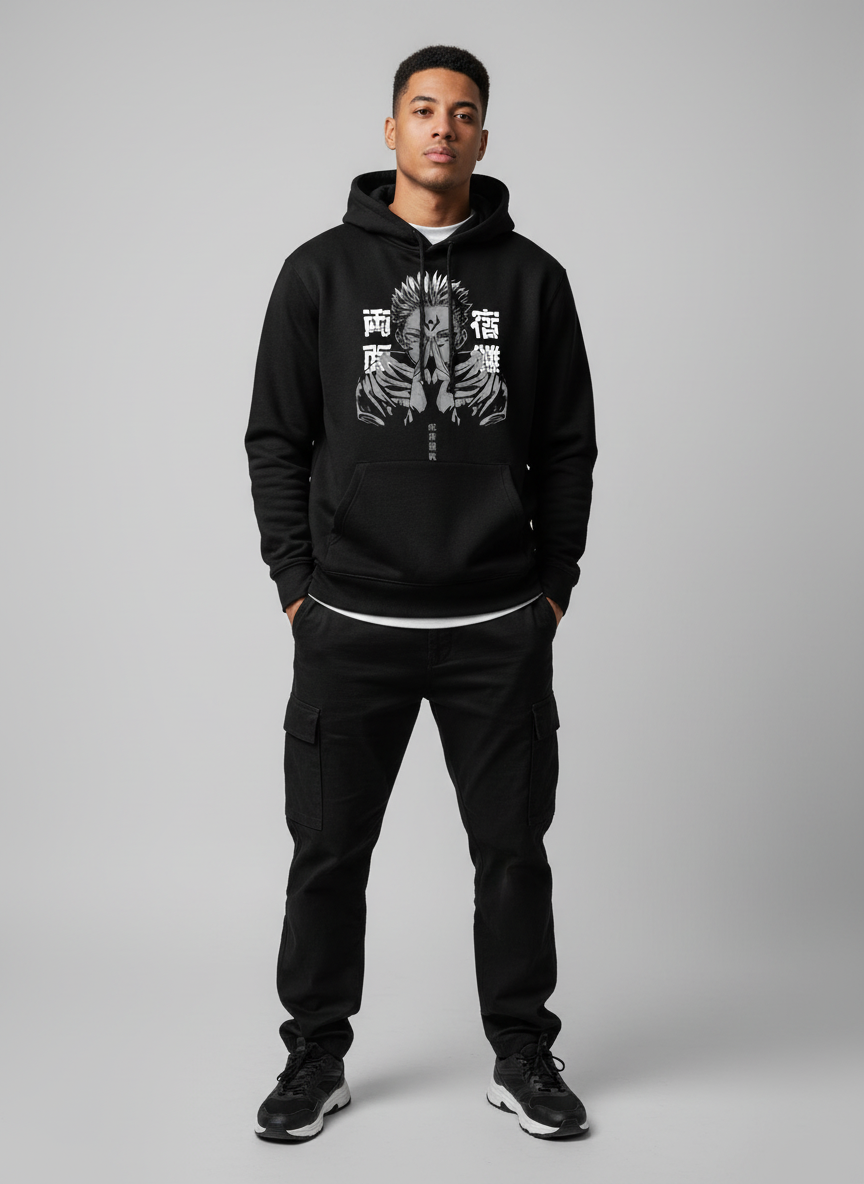 Jujutsu Kaisen Sukuna Illustration Hoodie for Men