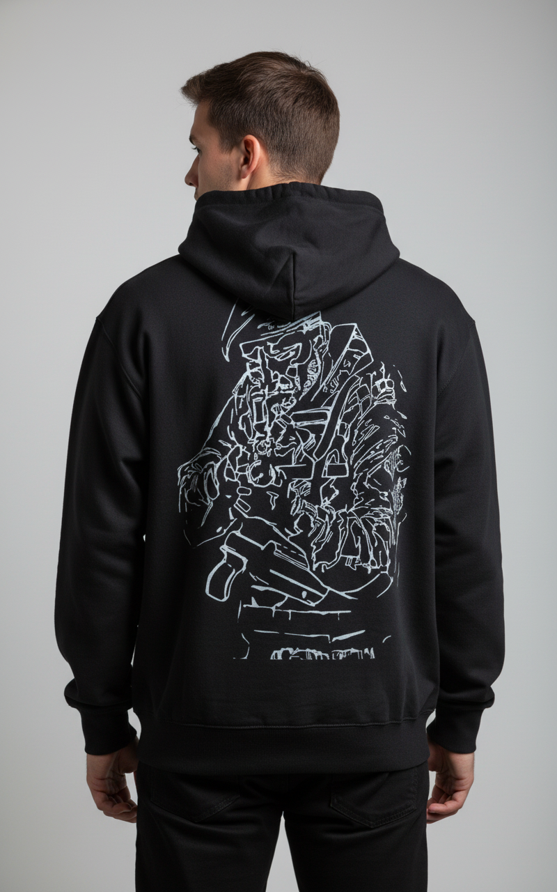 Commandos Elite Line-Art Print Hoodie