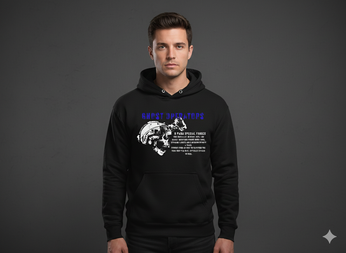Ghost Operators Tactical Skull Black Hoodie