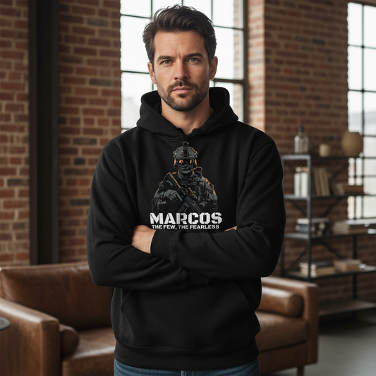Marine Commandos. Silent professionals. This hoodie is built as a tribute to the men who go where others can’t and do what others won’t, from the depths of the ocean to hostile coastlines.